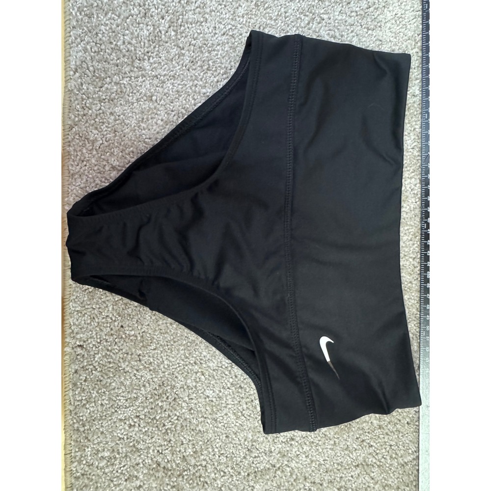 Nike Womens High Waisted Bikini Bottoms Black Athletic Swim Small NESSA474